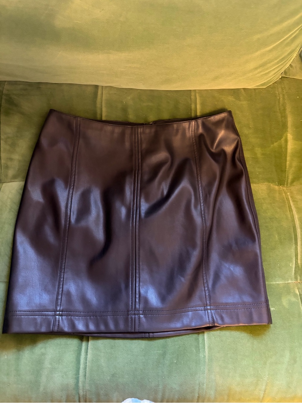 Free People Faux Leather Mini Skirt - black